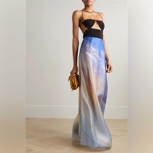 Zimmermann Sky Printed Maxi Skirt Tama Silk Vanilla Sky
